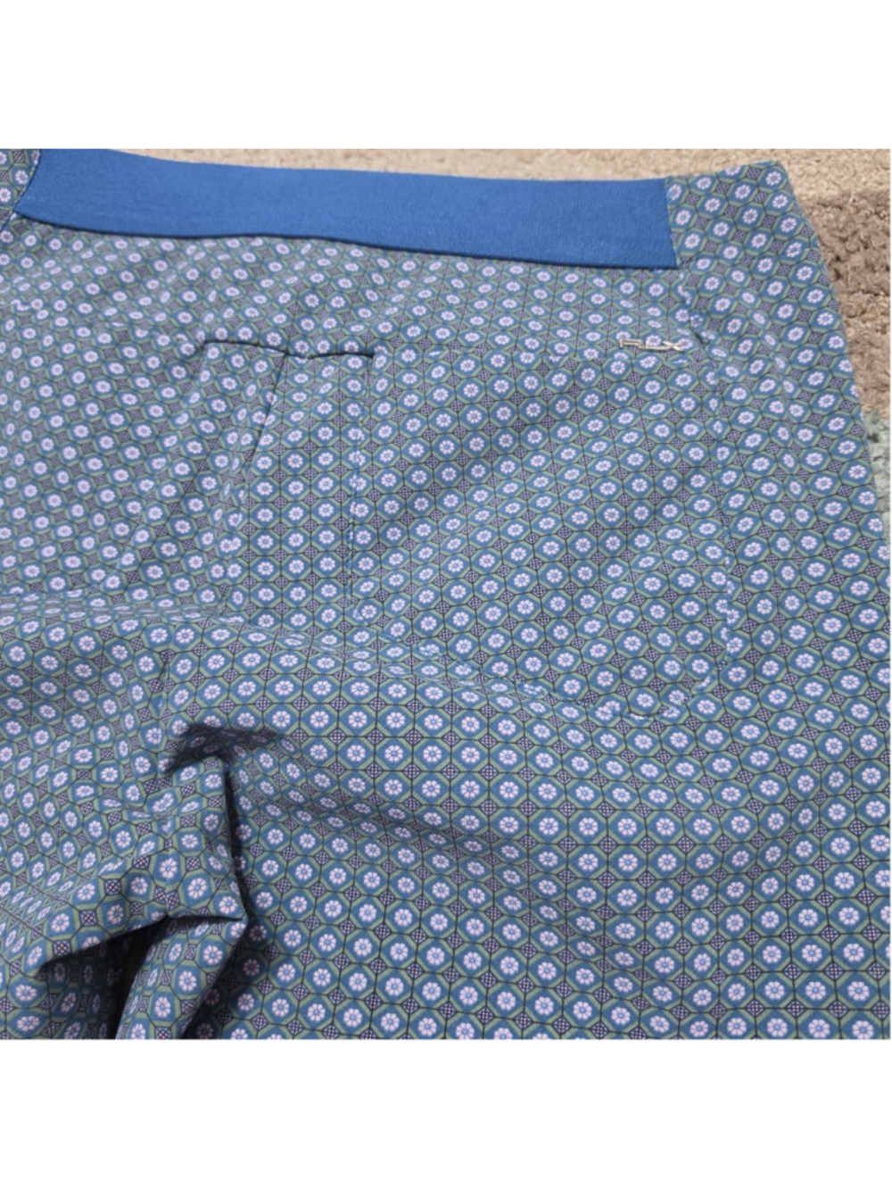 RLX Ralph Lauren Golf Pants Women's Size 4 Blue Diamond Print Stretch - Picture 8 of 13